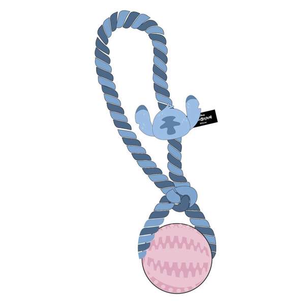 Cerdá Jouet à mâcher pour chien en corde tressée, motif Stitch (Disney), environ 35 cm, bleu