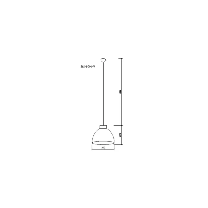 Lampe Suspendue Adelyn SKD-P004-W Métal/PVC E27 Blanc ou Noir