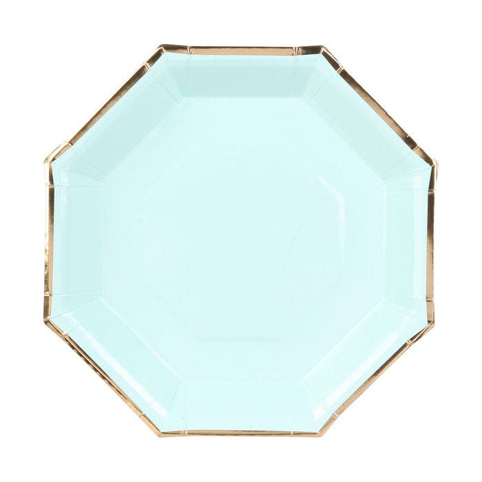 Party Time Lot de 6 Plats Hexagonaux Jetables 18 cm avec Bordure Dorée