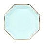 Party Time Lot de 6 Plats Hexagonaux Jetables 18 cm avec Bordure Dorée
