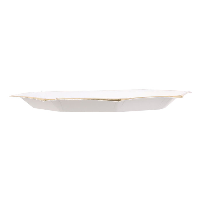 Party Time Lot de 6 Plats Hexagonaux Jetables 18 cm avec Bordure Dorée