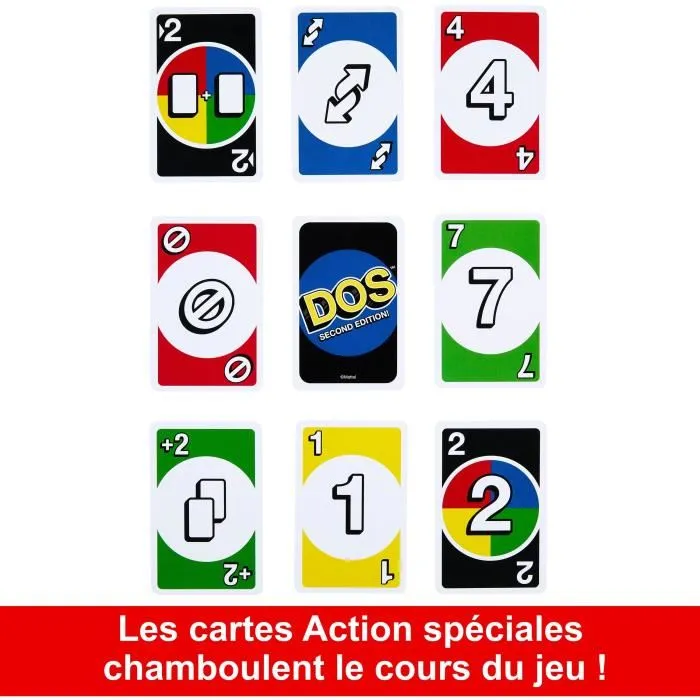 Mattel Games Uno Dos Jeu de Cartes Référence HNN01 Mattel Games Uno Dos Jeu de Cartes Référence HNN01