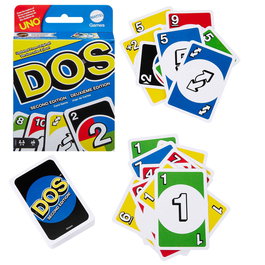 UNO Juego Del DOS Seconde Édition - Jeu de Cartes Familial Mattel Games - HNN01 - Multilingue (Anglais, Français, Allemand, Italien, Portugais, Espagnol)