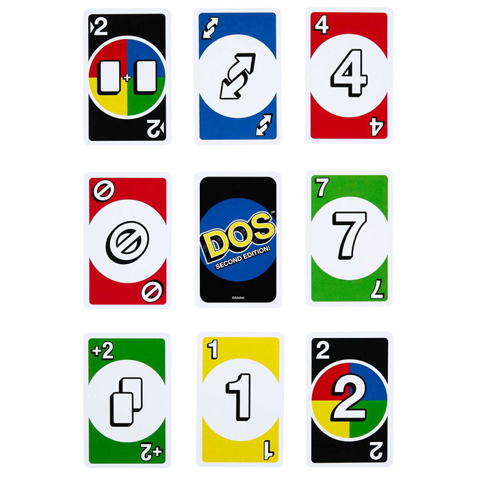UNO Juego Del DOS Seconde Édition - Jeu de Cartes Familial Mattel Games - HNN01 - Multilingue (Anglais, Français, Allemand, Italien, Portugais, Espagnol)