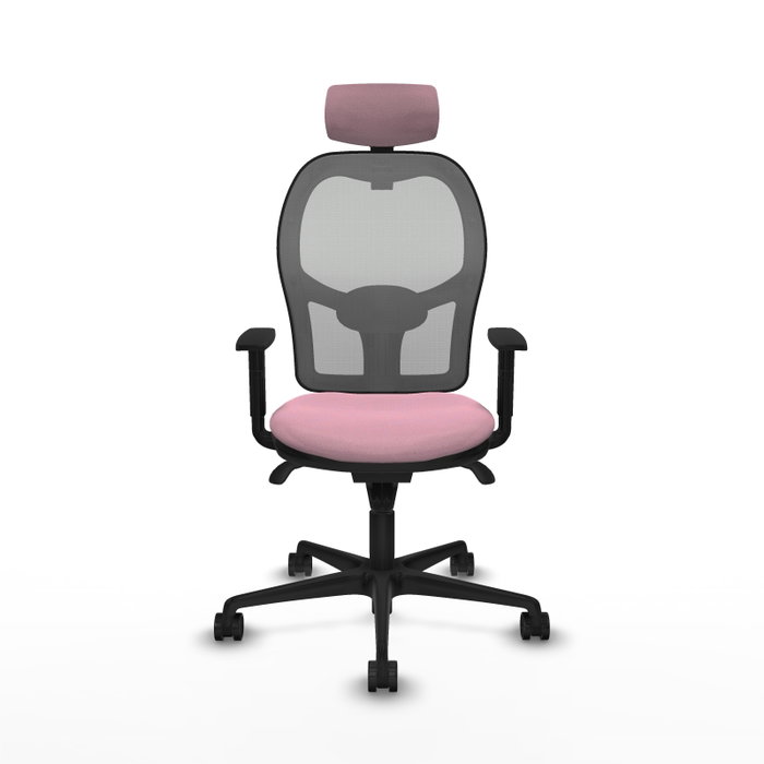 Piqueras y Crespo Chaise de Bureau Jorquera Rose et Grise avec Appui-tête