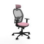 Piqueras y Crespo Chaise de Bureau Jorquera Rose et Grise avec Appui-tête