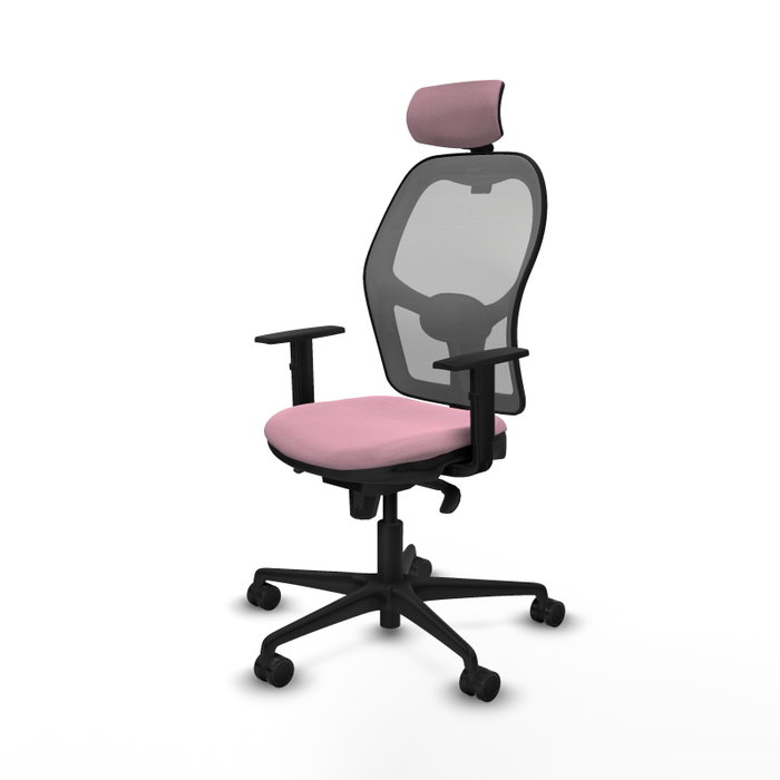 Piqueras y Crespo Chaise de Bureau Jorquera Rose et Grise avec Appui-tête