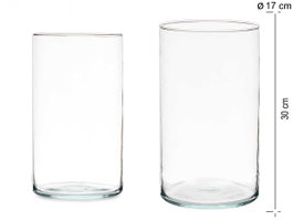 GIFTDECOR Vase Cylindrique en Verre Transparent 32cm