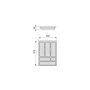 Emuca range-couverts Optima Vertex/Concept, profondeur 500mm, plateau 16mm, module 400mm, Plastique, Gris antracite