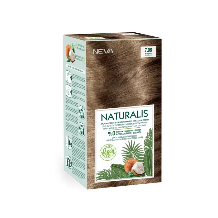 Neva Naturalis Teinture permanente pour cheveux 7.08 Sand Blonde 150 ml