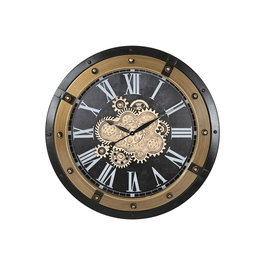 Horloge Murale Home ESPRIT Noir Doré Fer 80 X 8,5 X 80 cm