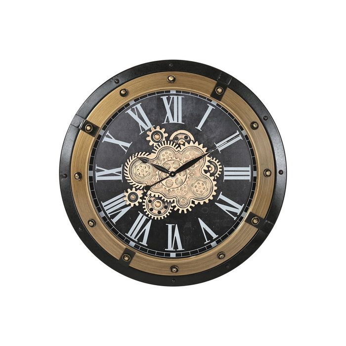 Horloge Murale Home ESPRIT Noir Doré Fer 80 X 8,5 X 80 cm Horloge Murale Home ESPRIT Noir Doré Fer 80 X 8,5 X 80 cm