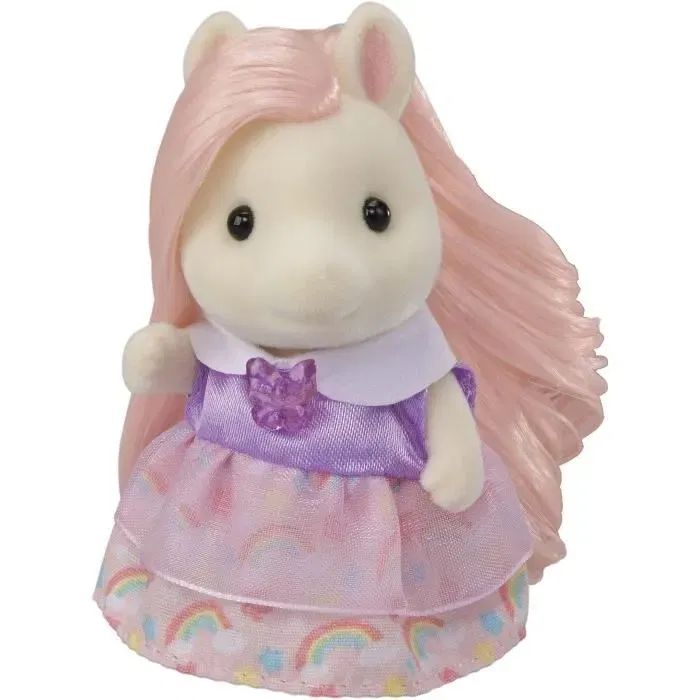 Sylvanian Families - Coiffeuse Fille Poney Joy aux cheveux roses avec accessoires de coiffure inclus - SYLVANIAN FAMILIES