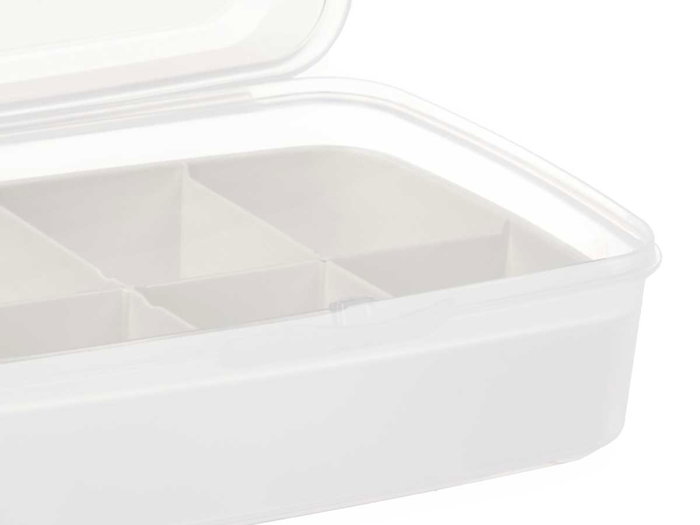 KINVARA Organisateur 8 Compartiments avec Couvercle Blanc
