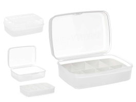KINVARA Organisateur 8 Compartiments avec Couvercle Blanc