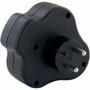 Chacon Domino 3x16A Multiprise Triangulaire Noire avec Interrupteur
