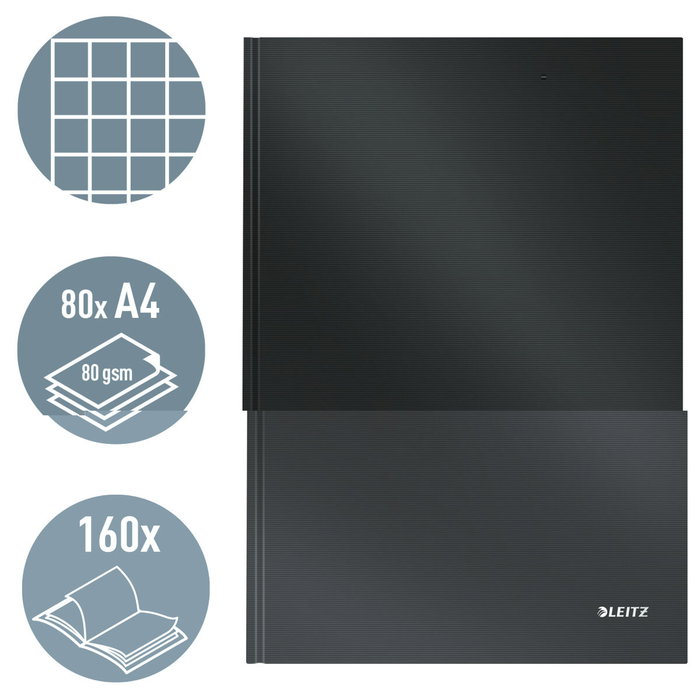 Bloc de Notes Leitz Solid Noir A4 80 Volets