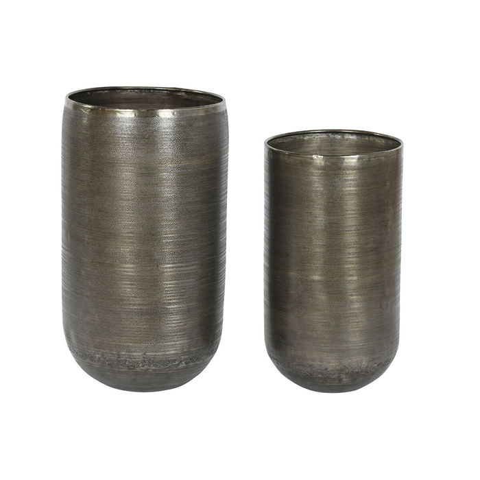 Set de pots de fleurs Home ESPRIT Doré Argenté Aluminium 34,5 x 36 x 63 cm Set de pots de fleurs Home ESPRIT Doré Argenté Aluminium 34,5 x 36 x 63 cm