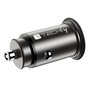 Techly - Chargeur Allume-Cigare Voiture Mini USB-A et USB-C Quick Charge 3.0 38W en Métal Noir