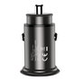 Techly - Chargeur Allume-Cigare Voiture Mini USB-A et USB-C Quick Charge 3.0 38W en Métal Noir