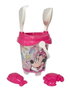 Unice - Cubo de Playa Castillo Minnie Transparent avec Crible, Pelle, Râteau et Moules - Jeu de Sable pour Enfants Dès 18 Mois