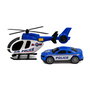 TACHAN Hélicoptère et Voiture de Police avec Lumières et Sons - Jouet Échelle 1:14 Heroes De Ciudad - Langues: Anglais, Français, Allemand, Italien, Portugais, Espagnol