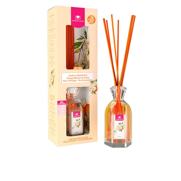 Cristalinas MIKADO Désodorisant Liquide 0% Alcool Parfum Fleur d'Oranger 180 ml