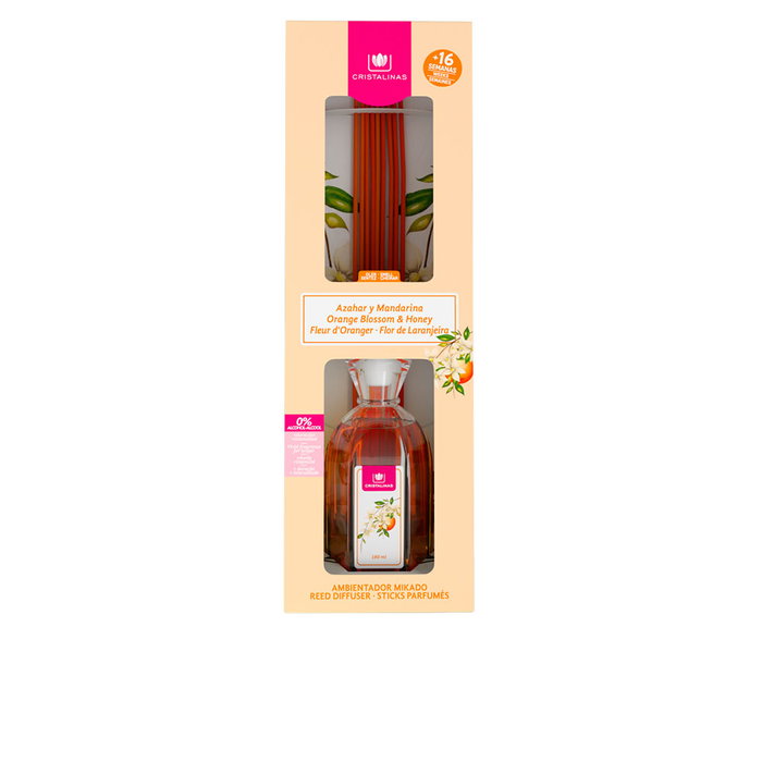 Cristalinas MIKADO Désodorisant Liquide 0% Alcool Parfum Fleur d'Oranger 180 ml