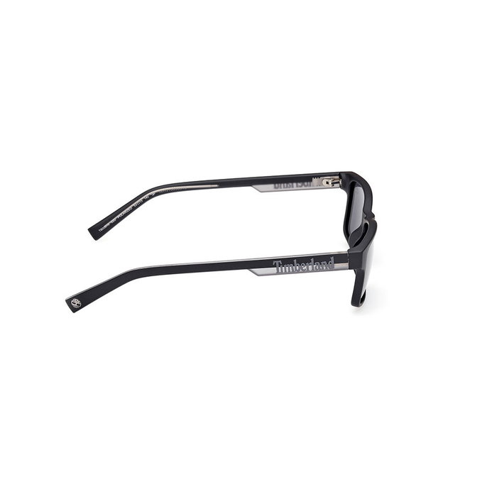 Timberland TB00015 POLARISÉ 02D - Lunettes de soleil polarisées rectangulaires pour enfants - Verre 53 mm, branches 140 mm, pont 13 mm - Noir