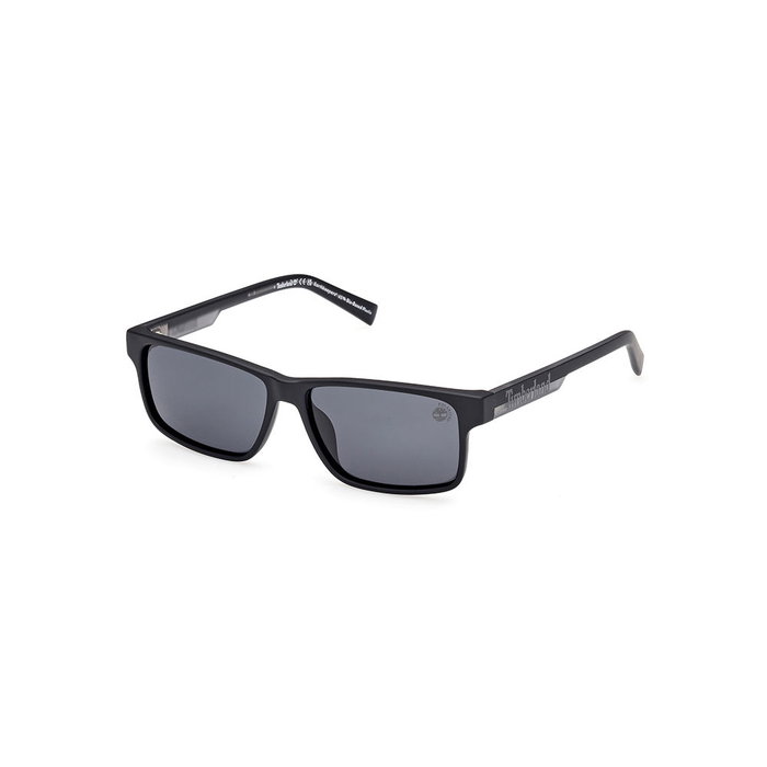 Timberland TB00015 POLARISÉ 02D - Lunettes de soleil polarisées rectangulaires pour enfants - Verre 53 mm, branches 140 mm, pont 13 mm - Noir