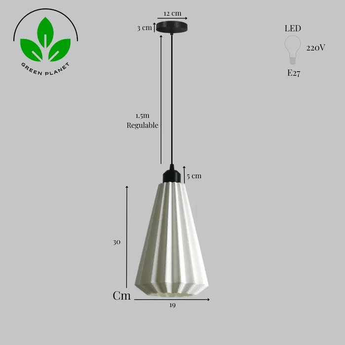 Lampe Suspendue Lindor Blanc/Fushia Noir, Câble Noir - Design Moderne et Écologique, Compatible LED E27