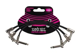 Ernie Ball Pack de 3 câbles de patch flat ribbon 6 pouces - Noir