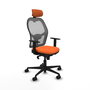 Piqueras y Crespo Chaise de Bureau Jorquera Orange et Gris