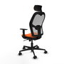 Piqueras y Crespo Chaise de Bureau Jorquera Orange et Gris