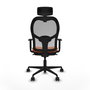 Piqueras y Crespo Chaise de Bureau Jorquera Orange et Gris