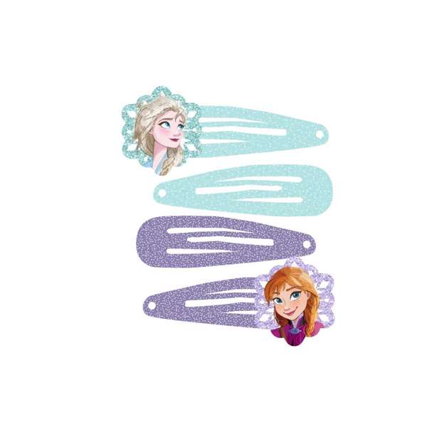 Cerdá - Accessoires pour cheveux - Barrettes 4 pièces motif Frozen (6,5 x 12,5 x 0,1 cm) - Bleu - Pour enfants dès 3 ans