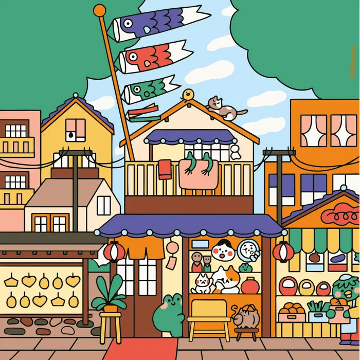 Ravensburger CreArt - Peinture par numéros Adulte - Tableau Kawaii Street / Niniwanted - 20x20 cm - Jeu créatif et relaxant - Réf. 12023273