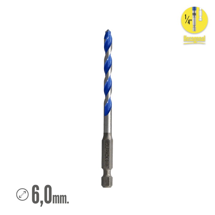 WOLFPACK LINEA PROFESIONAL Mèche Universale Hexagonale 6,0mm