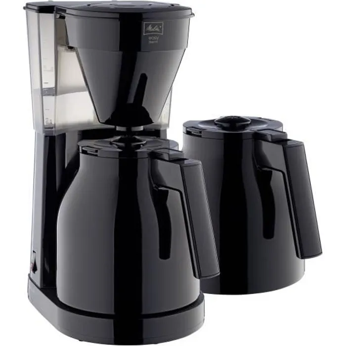 Melitta Cafetière filtre Easy Therm II - 1050 W - 2 verseuses isothermes incluses - Noir Melitta Cafetière filtre Easy Therm II - 1050 W - 2 verseuses isothermes incluses - Noir