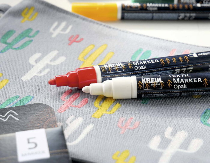 Kreul Marqueur textile opaque orange pointe de balle 2-4mm