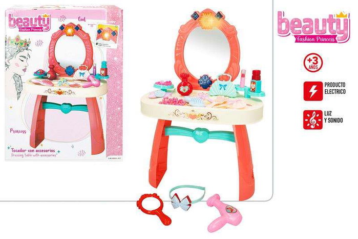 Color Baby - Coiffeuse de maquillage pour enfant avec lumière et son, dimensions 31 x 10 x 41 cm