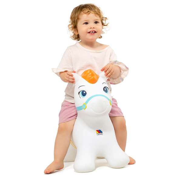 Molto - Caballo saltarín - Cheval sauteur pour enfants avec poignée facile - Jouet d'éveil - 40 x 11 x 32 cm