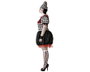 Déguisement Arlequin Noir et Blanc avec Bonnet pour Femme Adulte XXL
