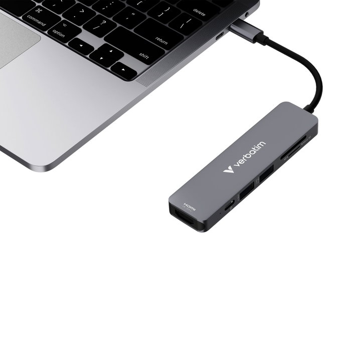 Verbatim USB-C Essentials Multi-Port Hub 6 Port/card read. 32156 Gris Verbatim USB-C Essentials Multi-Port Hub 6 Port/card read. 32156 Gris