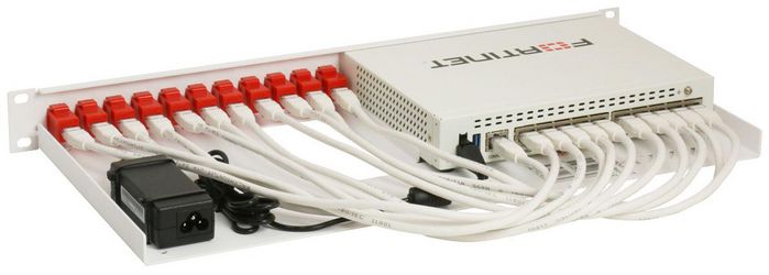 Fortinet RM-FR-T10 - Rack 1U pour pare-feu FortiGate 60E, 60E-POE, 60E-DSL, 61E, 60F, 61F - 11 ports RJ-45 avant