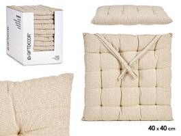 GIFTDECOR Coussin de chaise lisse Crema