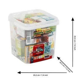 KLEIN 7210 - Grande boîte de rangement en plastique avec couvercle et aliments factices (marques françaises) - 20 x 20 x 20.5 cm
