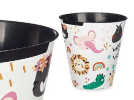 Pincello Papiera Plastique Ronde Monde Animal 27x27x28 cm 10 L (Set de 24)
