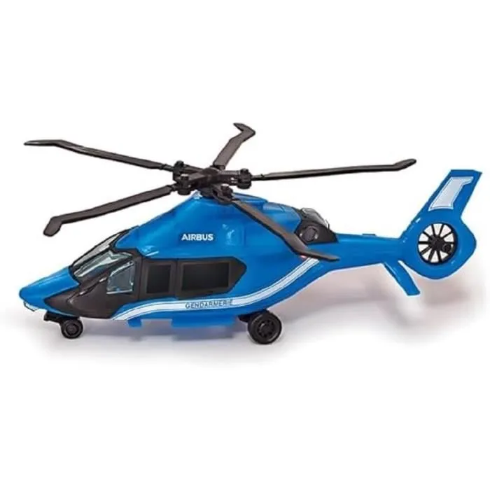 Dickie - Hélicoptère Gendarmerie Airbus H160 - Jouet véhicule à l'échelle 1/24 (23cm) avec roues libres et rotors rétro friction - Bleu - Pour enfant dès 3 ans