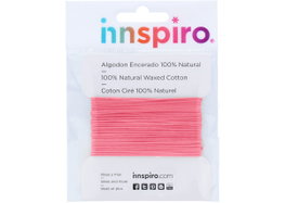 Innspiro Cordon en coton ciré fin rose 1,0 mm, 5 m
